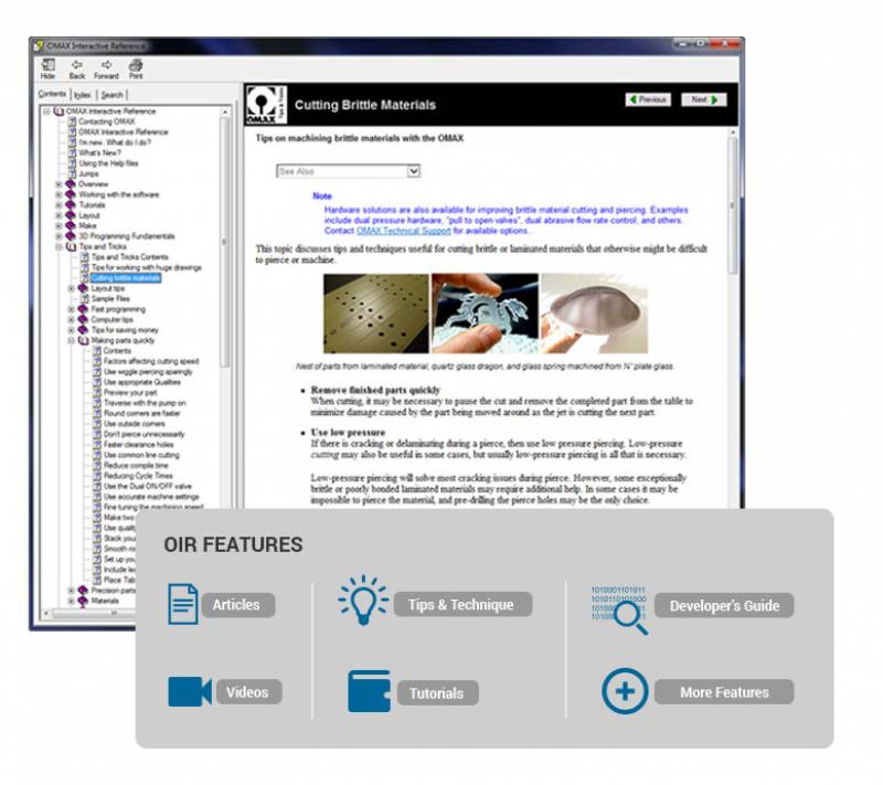 OMAX Interactive Reference (OIR) : le guide complet de la découpe jet d’eau abrasive