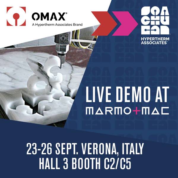 OMAX France au salon Marmomac 2025 : Découvrez notre nouvelle technologie de découpe jet d’eau