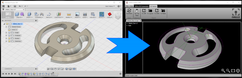 archives photos découpe par jet d'eau abrasif OMAX France sur Toulouse