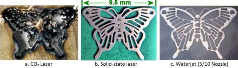 Découpe jet d'eau OMAX vs laser - découpes fines