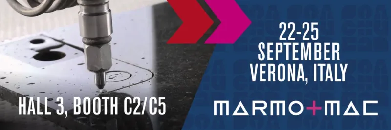 OMAX au salon Marmomac 2026 : découvrez les dernières innovations en découpe jet d'eau pour la pierre et le marbre